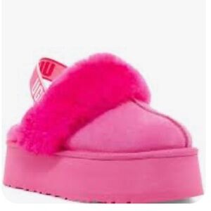 NIB UGG Funkette Suede Shearling Platform Slippers size 8/38